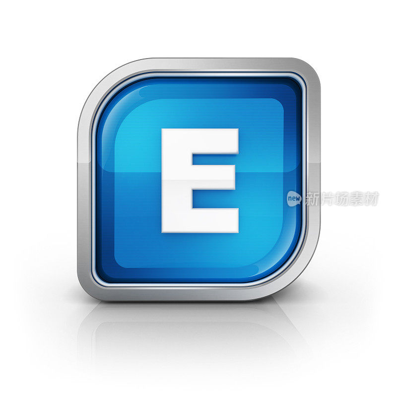 光滑的蓝色字母E 3d图标